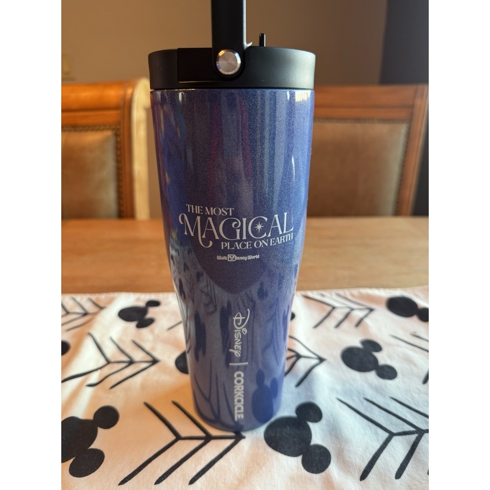 NEW Walt Disney Parks Iridescent Sorcerer Mickey Corkcicle Water Bottle 30oz - Picture 2 of 4